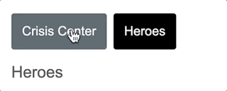 Анимированное изображение приложения с кнопкой Кризисного центра и кнопкой Героев. Указатель нажимает на каждую кнопку, чтобы показать вид для каждой из них.
